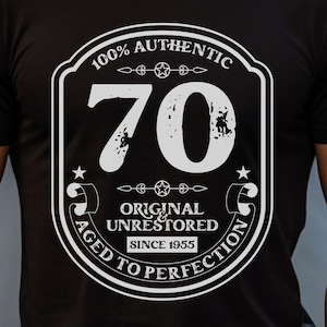 70th Birthday Gift for Men, Vintage 1955 T-Shirt, gifts for him, Born in 1955 Top, Retro 70 Year Old Birthday Shirt, 70th milestone Shirt