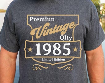 1985 Premium Vintage Shirt, 40th Birthday Gift for Men, Limited Edition Birthday Tee, Personalized Birth Year Shirt, Custom Year Available