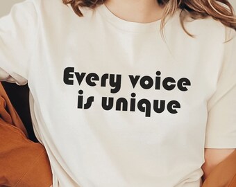 Every Voice Is Unique, Speech Language Pathologist Shirt, Speech Therapist Gift, SLP Appreciation Tee, Speechie Shirt, Language Therapy Gift