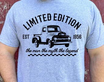 Vintage Pickup Truck Shirt, 1956 Muscle Car Tee, Hot Rod Truck Shirt, Custom Year Retro Automotive Gift, Classic Car Enthusiast Shirt