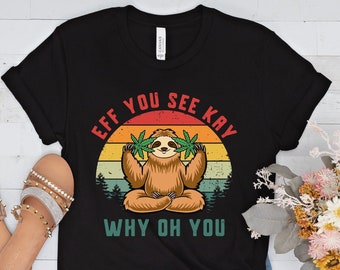 Funny Sloth Yoga Shirt, Sarcastic Yoga Tee, Vintage Meditation Shirt, Yoga Lover Gift, Funny Sloth Tee, Relaxation T-Shirt