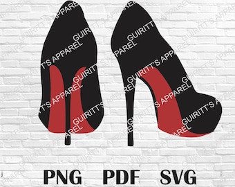 red bottom high heels svg, png, stiletto red bottom high heels, coquette high heels instant download digital files, black shoes svg png