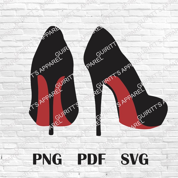 red bottom high heels svg, png, stiletto red bottom high heels