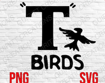 T birds svg grease svg vintage svg halloween costum svg instant download halloween party movie sublimation file black birds svg fun retro