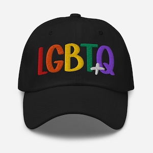 LGBTQ+ pride day hat, LGBTQ+ Embroidered Hat ,Pride Cap with Rainbow Letters, Colorful LGBTQ Baseball Hat, Queer Pride Gift, pride month hat