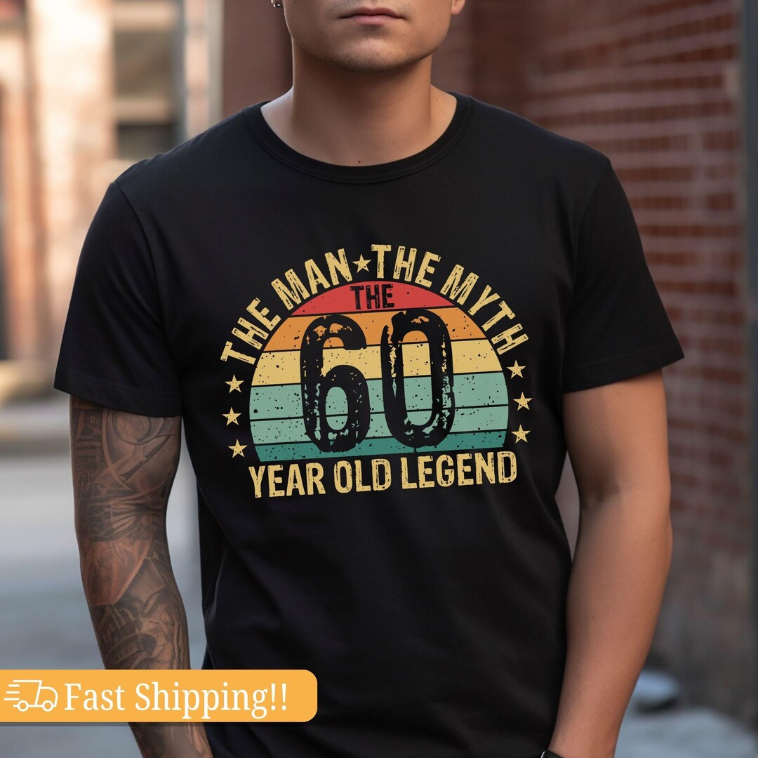 60th Birthday Men Shirt, Legend Birthday Shirt, Vintage T-shirt, Gift ...