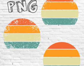 vintage sunset png, distress sunset png