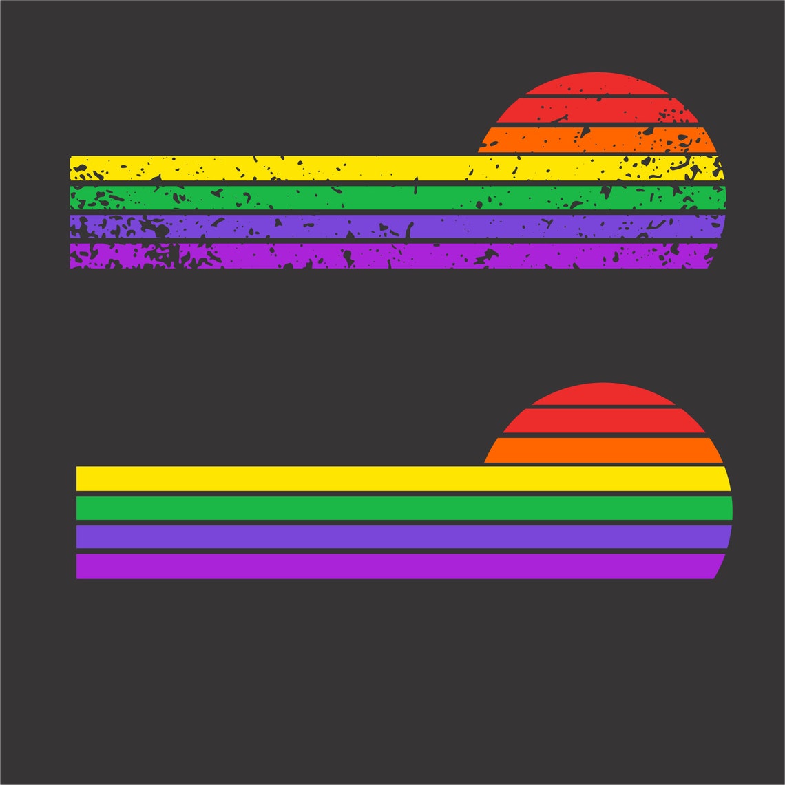 Download Rainbow sunset retro png svg vintage sunset rainbow pride ...