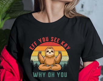 Funny Sloth Yoga Shirt, Vintage Yoga Tee, Yoga Lover Gift, Animal Lover T-Shirt, Cute Sloth Shirt, Meditation Tee, Funny Yoga Gift