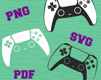 Controlador de juegos para PS5 en formato SVG y PNG, controlador de juegos en formato SVG y PNG, controlador de PS5 en formato SVG, controlador de juegos