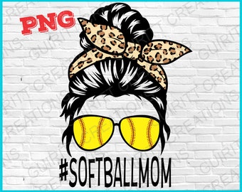 Mamá de softbol PNG vida de mamá PNG softbol guepardo mamá png moño desordenado vida de mamá png deportes archivo de sublimación descarga instantánea porrista leopardo vida de mamá