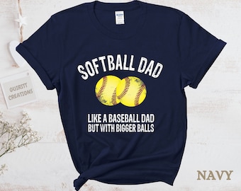 Softball dad fathers day gift softball cheer dad birthday presents for men dad sports shirt funny fathers day t-shirt mens shirt