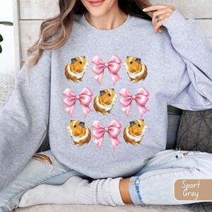 Coquette guinea pig sweatshirt cute aesthetic cavy crewneck guinea pig mama life fluffy potato girls outfit guinea pig moms social club top