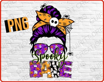 Spooky babe PNG | halloween mom | sublimation design download | spooky messy bun mom | spooky mama