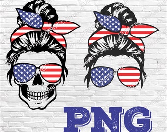 Bandiera americana Chignon spettinato Bandiera USA png Vita da mamma Chignon mamma USA png Chignon spettinato patriottico Giorno delle elezioni File digitale Giorno dei veterani Ragazza sublimazione png
