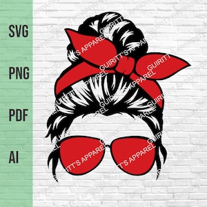 Moño despeinado, vida de mamá svg, png, archivo digital, moño despeinado svg