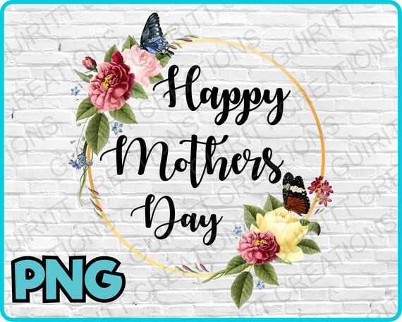 Happy Mothers Day Vintage Watercolor Floral Frame Mothers | Etsy