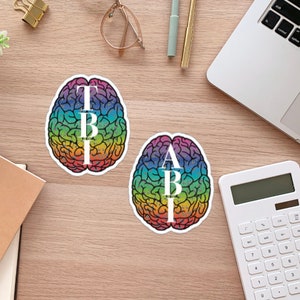TBi and ABI rainbow brain vinyl sticker | Water Resistant | Neuroscience decal | Human Brain | Organ | Brain Sticker | Laptop Decal