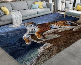 Tiger Latch Hook Rug Kit: DIY Handmade Home Decor
