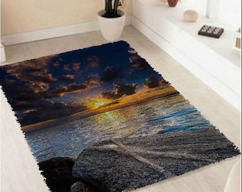 Scenery Latch Hook Rug Kit DIY Needlework Carpet for Adults/Kids