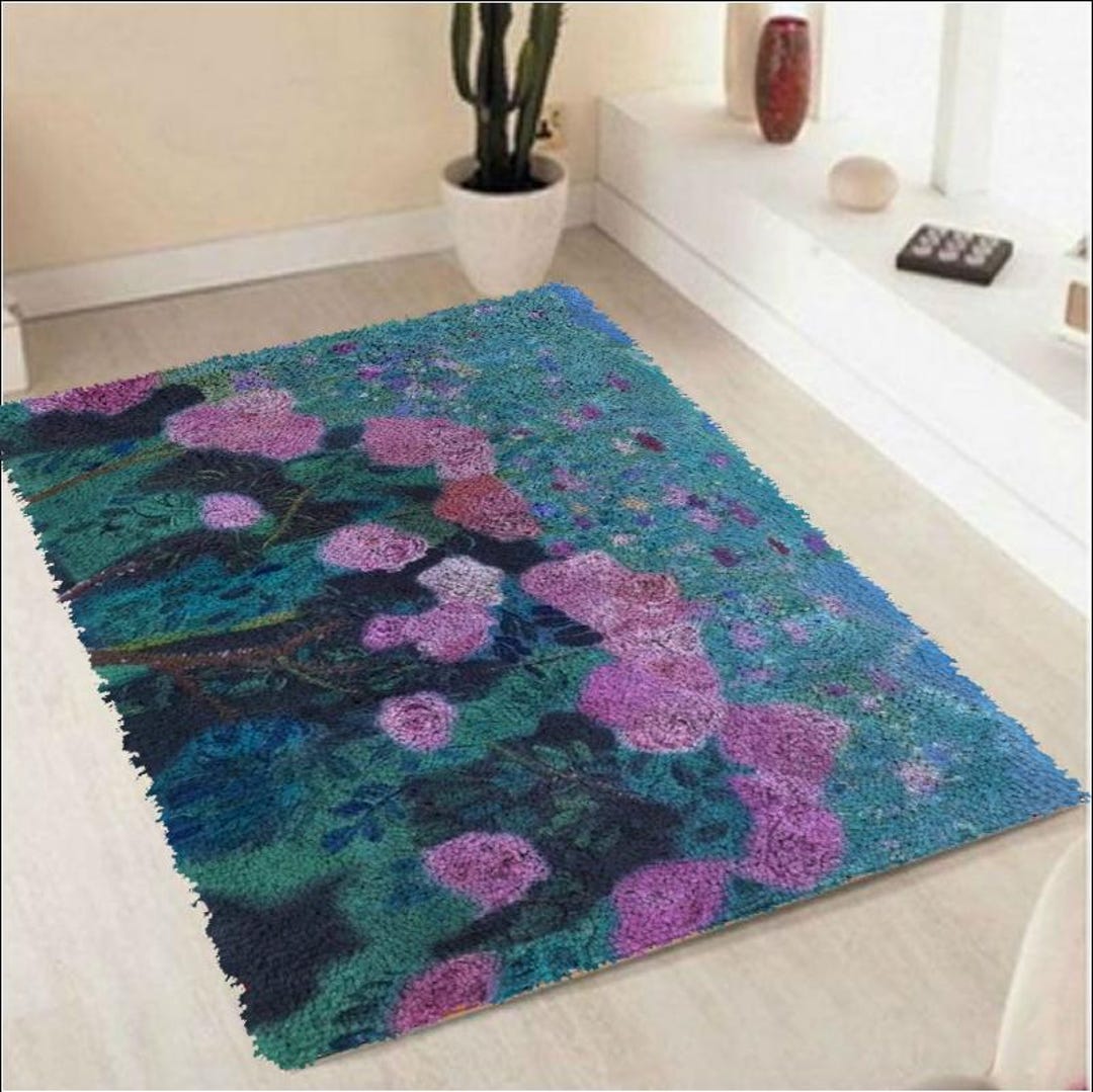 Pink Flowr Rug Pattern Flowerlock Hook Pink Flowers Rug Home Decoration - Etsy