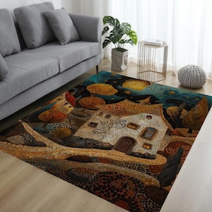 Cartoon House Latch Hook Kit: Complete DIY Rug Set