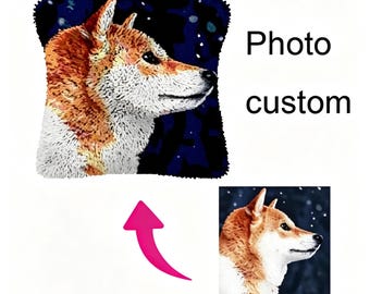 Photo Customization Latch Hook Kit DIY Rug Cushion Embroidery (16"x16")