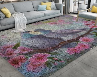 Eagle Seaside Latch Hook Rug Kit: DIY Needlework Carpet for Adults/Kids