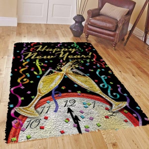Lock Hook New Year&#39;s Holiday DIY Kit with Colorful Preprinted Pattern Designs for Adult Kids