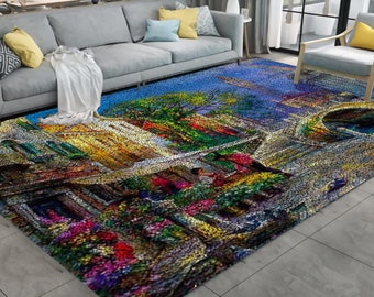 DIY Latch Hook Rug Kit City Street View Woven Carpet