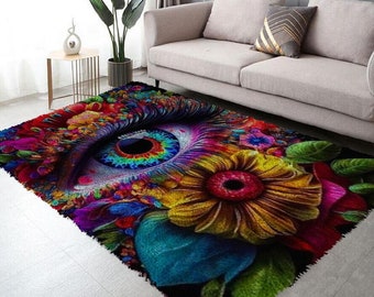 Eyes and Flowers Latch Hook Rug Kit DIY Needlework Package