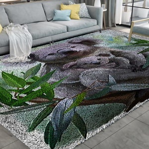 Sloths Latch Hook Rug Kits Pre-Printed Canvas with Non-Slip Backing