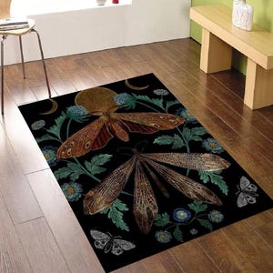 Latch Hook Kits Moth DIY Carpet Rug Chunky Yarn Arts Cushion Crocheting Floor Mat Crafts
