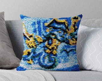Pillow Latch hook Kit Rug Canvas Knit Cushion 16"x16" (40x40 cm) Carpet Crocheting