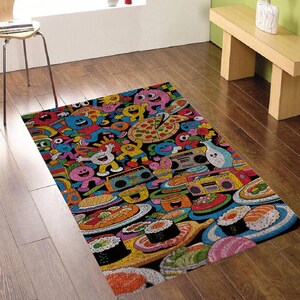 Cartoon Latch Hook Carpet Needlework Package Latch Kits Rug for Adults/Kids Home Decor