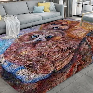 Latch Hook Rug Kits Seaside Eagle Carpet Needlework Package Latch Hook Kit DIY Latch Kits Rug for Adults/Kids Home Decor