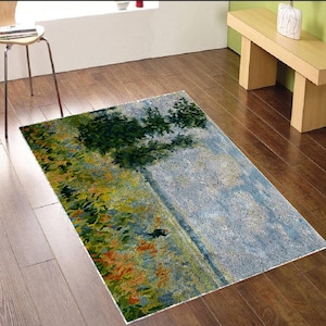 DIY Landscape Latch Hook Rug Kit Chunky Yarn Cushion Floor Mat Crafts