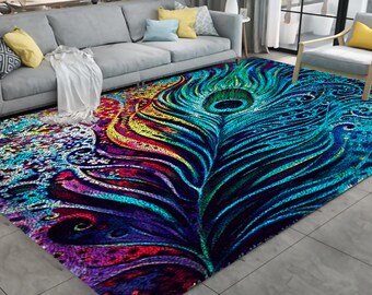 DIY Peacock Feather Latch Hook Rug Kit: Home Decor Gift