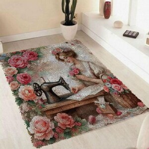 Latch hook Cartoon Girl Hand-Woven Carpet Home Decoration DIY Beginner Gift Bag Adult Gift