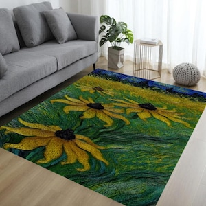Sunflower Latch Hook Embroidery Carpet Do It Yourself Tapestry Kits For Needlework Home Decor