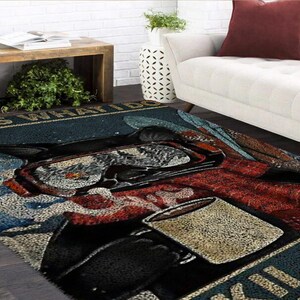 Latch Hook Cartoon Black Cat Plush Wall Tapestry Kits DIY Carpet Rug Chunky Yarn Arts Cushion Crocheting Floor Mat Crafts