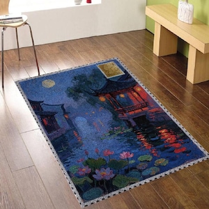 Scenery Latch Hook Embroidery Carpet Do It Yourself Tapestry Kits For Needlework Home Decor