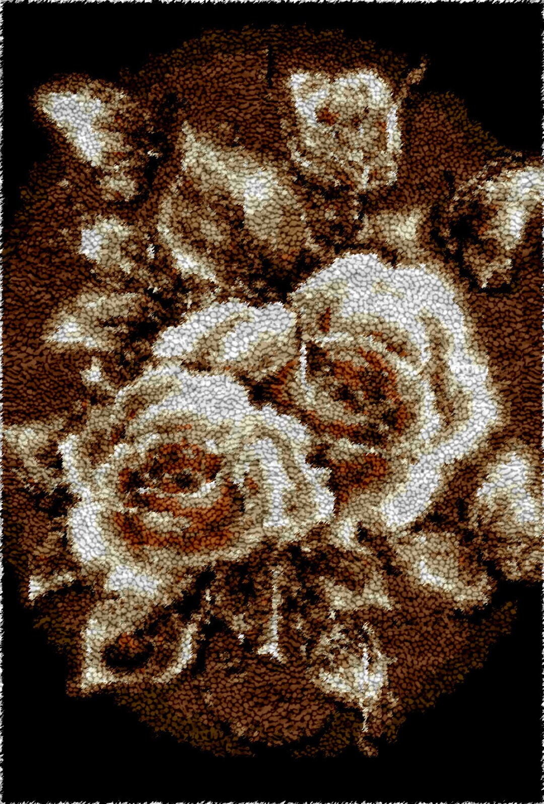 Rose Latch Hook Rug Kits Plush Wall Tapestry Kits DIY Carpet Rug Chunky ...