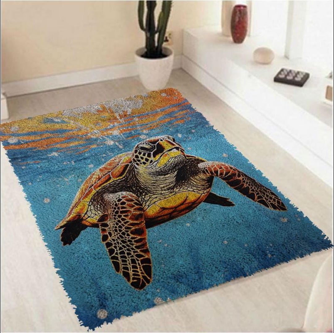 Latch Hook Rug Kit Sea Turtle Embroidery DIY Craft - Etsy