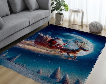 DIY Latch Hook Rug Santa Claus Embroidery Pattern, Home Decor