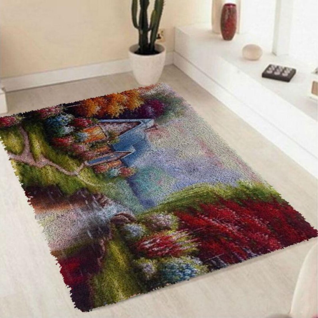 Let Hook Rug Kit Latch Hook Rug Kit: Rural Scenery DIY Beginner Gift - Etsy