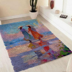 Character Latch Hook Women Carpet Needlework Package Latch Hook Kit DIY Latch Kits Rug for Adults/Kids Home Decor