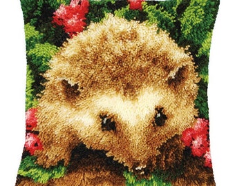 Kit uncinetto tappeto tela maglia cuscino ricamo cartone animato volpe 16"x16" (40x40 cm) tappeto uncinetto punto croce fomiaran