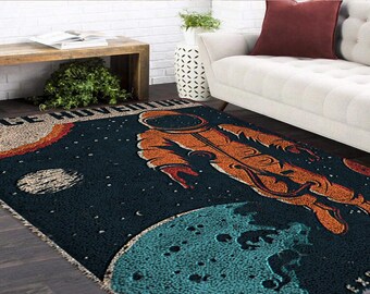 Latch Hook Astronaut Plush Wall Tapestry Kits DIY Carpet Rug Chunky Yarn Arts Cushion Crocheting Floor Mat Crafts