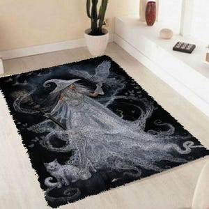 Character Latch Hook Kits Witch Carpet Needlework Package Latch Hook Kit DIY Latch Kits Rug for Adults/Kids Home Decor